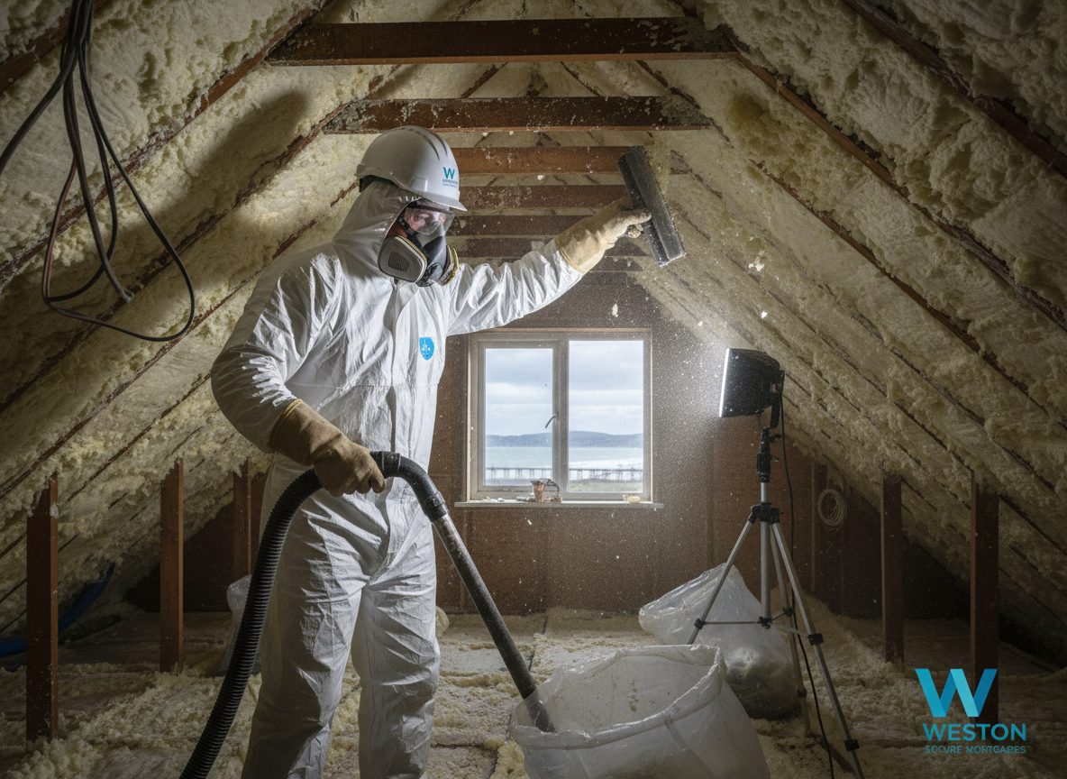 mortgage lender spray foam removal in Weston Super Mare